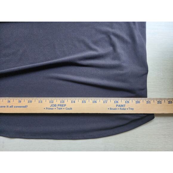 TOP/BLOUSE-ANNE KLEIN-Black-Gold Button Front Neckline-3/4 Sleeves-Size XL - Picture 12 of 14